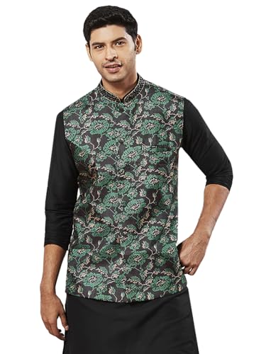 Veste Nehru imprimée VASTRAMAY pour homme au style indien élégant