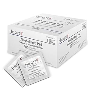 Heartli Alcohol Prep Pads 2-Ply Isopropyl Alcohol 70% Swabs Sterile Thick Cotton Gauze Wipes Individually Wrapped…