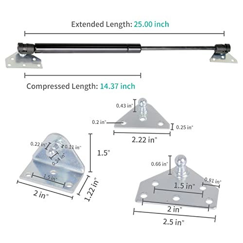 House Gas Struts Gas Shock Lift Supports Gas Spring for Bed Cupboard Window (55lb, 25inch)