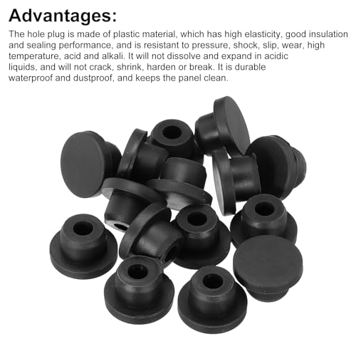 Image of MECCANIXITY 15pcs T-Shaped Silicone Plugs 16mm 5 /8 Inch Dia Snap in Plug Hole Seal Cover Round Rubber Stopper for Kitchen Rubber Bulkheads Waterproof Sealing Plugs Black