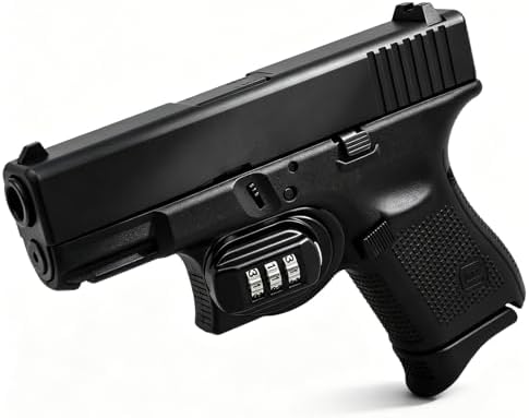 RioRand 3-Digit Combination Trigger Lock Resettable Gun Safety Lock with Rubber Pads Compatible with Pistols Handguns Rifles Shotguns (Pure Black) - 5