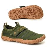 Hurley Kids Water Shoes – Quick-Dry Breathable Aqua Shoes with Adjustable Strap & Grip Sole for Beach, Pool, River & Summer Outdoor Play- Windy - Olive/Tan