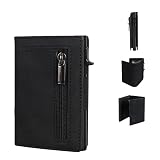 Kusioe Future Wallet con monedero y protección RFID – Mini cartera para hombre y mujer pequeña – Funda ultrafina para tarjetas de crédito para hombre y mujer – Cartera delgada con bolsillo para