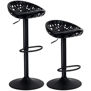 Kidol & Shellder barkrukken set van 2 zwart, 360 ° draaibare aanrechtkrukken, verstelbare barkrukken bar hoogte, metalen…