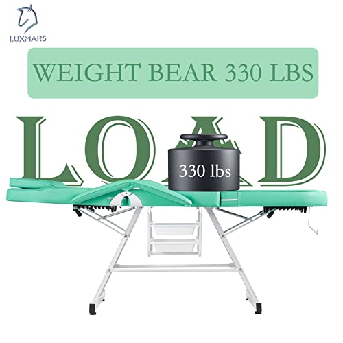 Luxmars Massage Spa Bed Facial Chair Table Tattoo Chair 73In 3-Section Multipurpose Massage Bed Professional Facial Chair Tattoo Table Beauty Spa Salon Equipment Light Green #TOP3