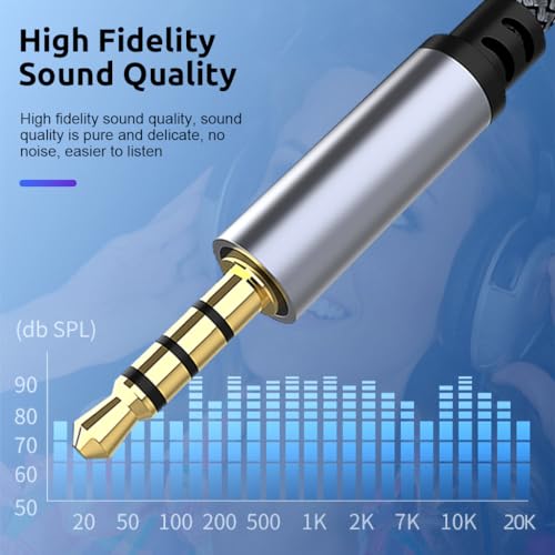 Image of Verilux Headphone Jack Splitter, 3.5mm Audio Splitter Cable Headphone Jack Extension Cable 19.6inches Nylon Braided Splitter Cable Universal 3.5mm Jack Extension Cable