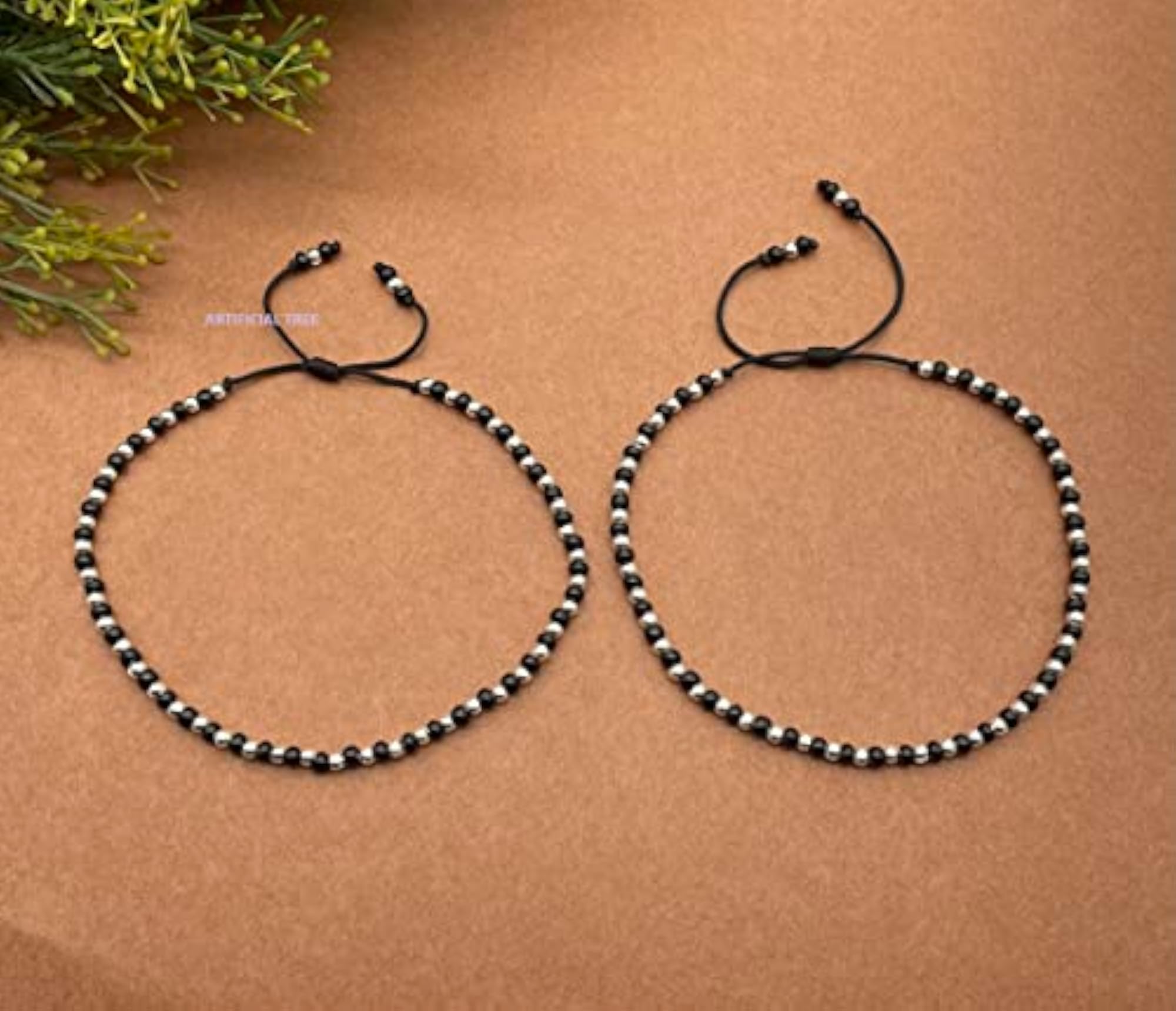 German Silver Nazariya Thread Adjustable Anklets