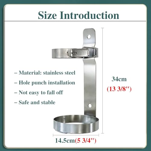Soporte de pared para cilindro de oxígeno con estante fijo, almacenamiento médico universal para cilindros de tamaño E, montaje de laboratorio independiente que ahorra espacio