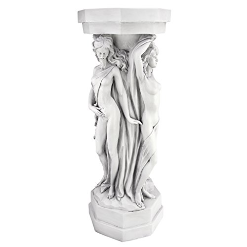 Columna decorativa de 28.5 in en resina azul miniatura 3
