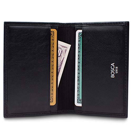 Bosca | Men’s Calling Card Case Wallet In Nappa Vitello Italian Leather #TOP4