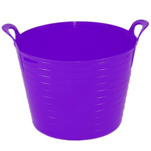 45 Liter Heavy Duty Large Flexi Tub Garden Home Flexible Colour Plastic Storage Container Bucket Flex Tub- MADE IN U.K. (Purple)