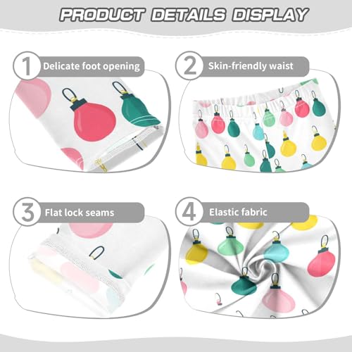 KLL Colorful Christmas Light Bulbs Little Girls Active Leggings Stretchy Full Length Sweatpants Gym3