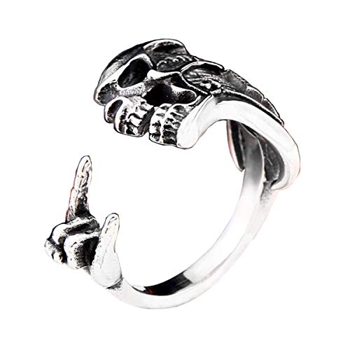 Image of Death Skull Ring for Men Stainless Steel Jewelry Biker Rings Scary Death Ring Skull for Gifts