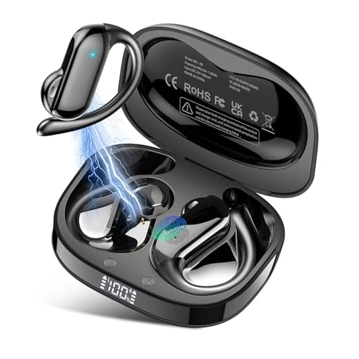 DUSONLAP Open Ear Kopfhörer Bluetooth 5.4 HiFi Stereo, Kopfhörer Kabellos Bluetooth mit ENC Noise Cancelling Mic, 32 Std Ohrhörer mit Ohrhaken, IP7 Wasserfest Sportkopfhörer für Laufen/Fitness/Reiten