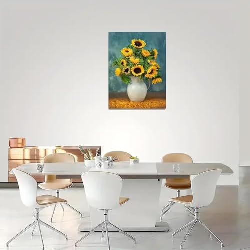 Peinture à l'huile de tournesol affiche art esthétique salon décoration murale maison 70x100