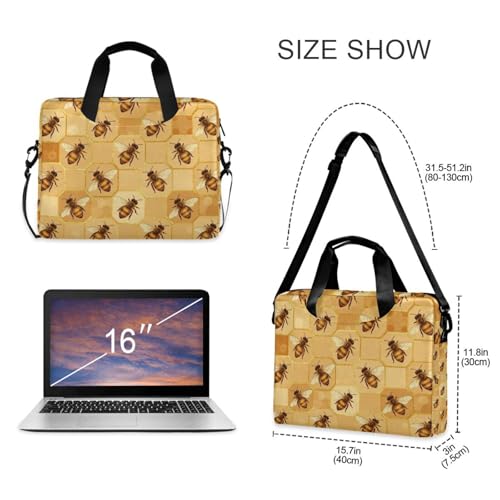 Maletín para laptop 15.6 pulgadas con asa y correa amarillo beige miniatura 5