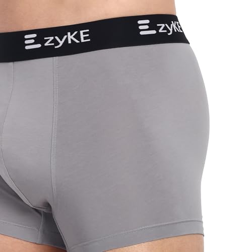 Image of Zyke Men's Cotton Trunk Innerwear | 95% Cotton 5% Elastane Stretch Underwear | Ultra Soft Waistband Anti-Bacterial Moisture Wicking Trunks for Men (Pack of 1)