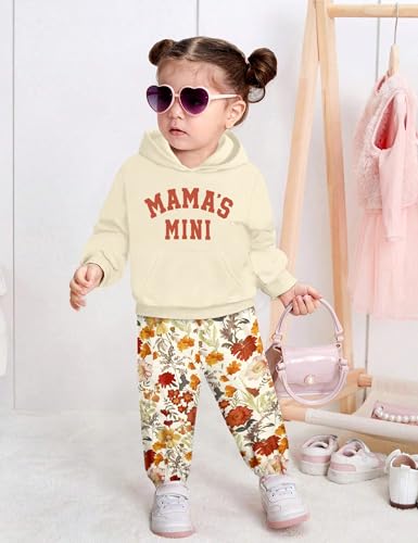 KANGKANG Toddler Baby Girl Clothes Hoodie Sweatshirts Print Pants 2 Piece Outfits Cute Fall Winter Clothing Set4