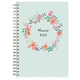 Blue Sky 2022 Weekly & Monthly Planner, 5' x 8', Frosted Flexible Cover, Wirebound, Laurel (135895)