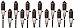Brown Weave Bamboo Torches; Decorative Torches; Fiberglass Wicks; Extra-Large (16oz) Metal Canisters for Longer Lasting Burn; Stands 59" Tall (12 Pack)