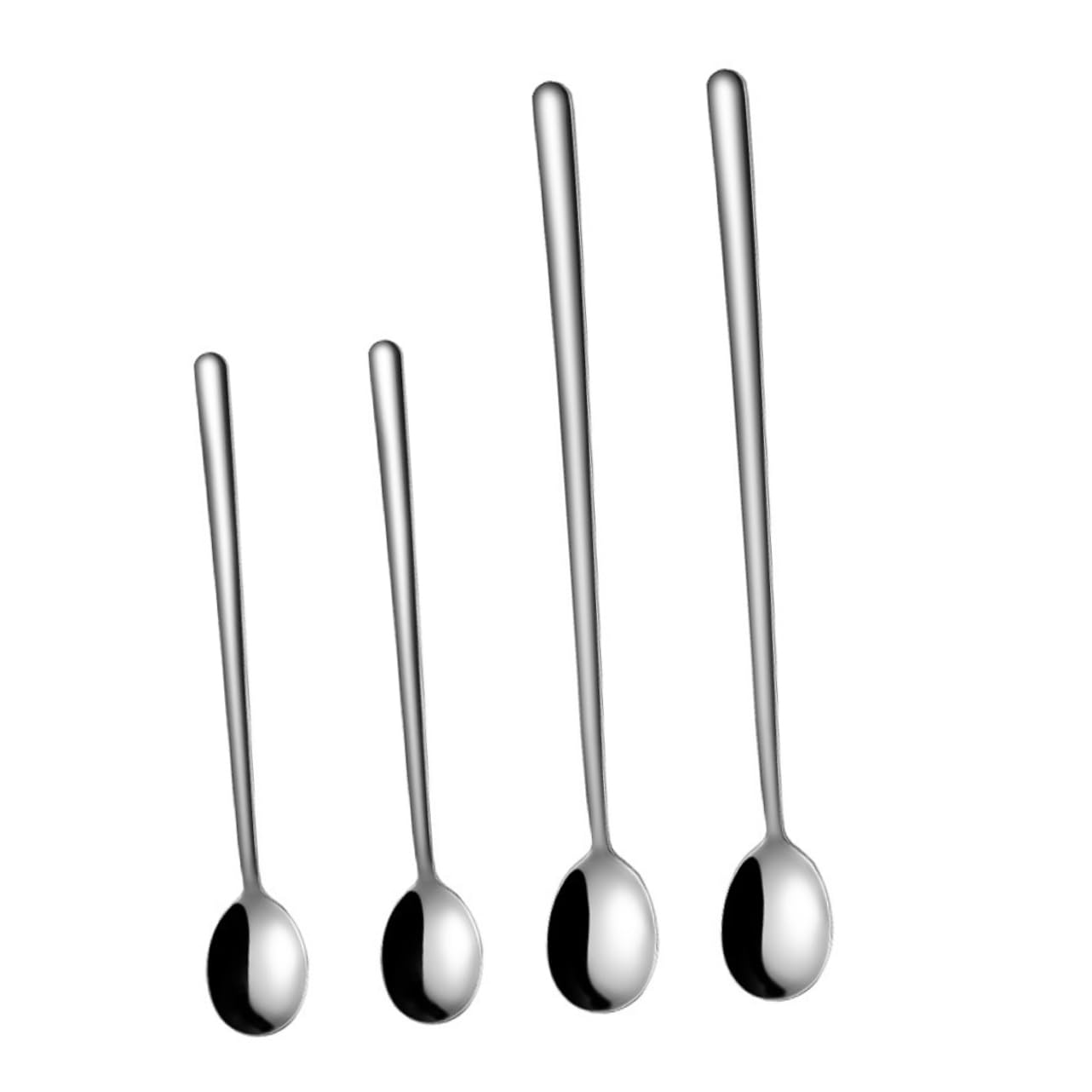 PRETYZOOM 4 Pcs Stainless Steel Spoon Durable Spoon Metal Spoons Food Spoon Stainless Steel Simple Spoon Stainless Steel Whisk Stirrers for Mixed Drinks Kitchen Supplies Household Rice Spoon