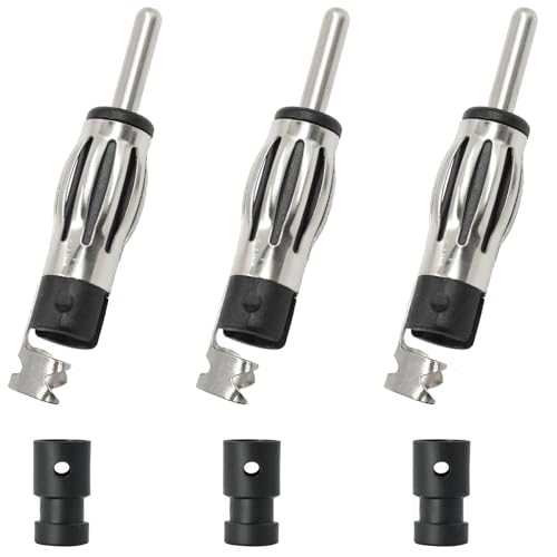 SHUKEFER 3PCS DIN Plug Car Connector DIN Plug Car Radio Antenna Adapter Solder Type Antenna Cable Repair Kit for Auto Radio FM AM Stereo CD DVD and RG58 Coaxial Cable