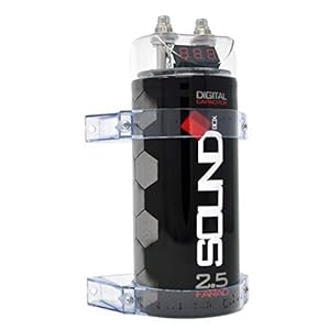 SoundBox SCAP2D, 2.5 Farad Digital Capacitor for Car Audio – 2500 Watts