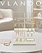 Vlando 3 Tier Jewelry Stand Organizer with Tary, Leather Jewelry Holder Display for Women, Gold Jewlery Holder Display for Necklace, Earring, Bracelet, Rings - Cloud White