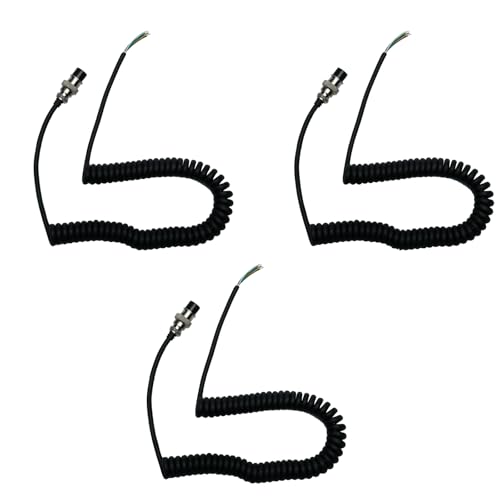 Sarcia 8 Pin Mic Cable Compatible with Alinco Radio EMS-57 EMS-53 DR635 DR620 DR435 VHF/UHF Mic Extension Cord Handheld Radio Accessory,3 Pack