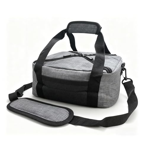 Image of Cooler Bag - Insulated Leak Proof Thermal Bag with Folding and X-Shape Zipper Design- Beach Travel Camping Lunch Cooler Bag Frozen Food Shopping Bags (Grey)