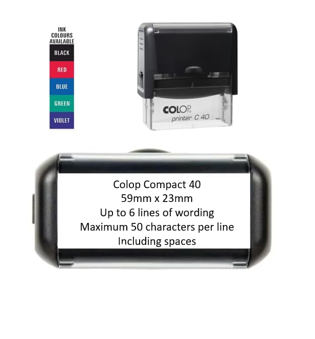 Personalised Custom Made Self-Inking Business Company Address Rubber Ink Stamp - 59mm x 23mm (Up to 5 Lines)
