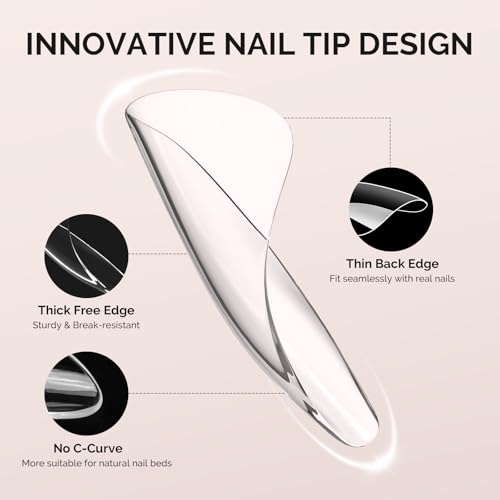Image of MelodySusie Extra Long Square X Nail Tips 3XL- 600Pcs Clear Acrylic, Half Matte Full Cover Press on Nails for DIY Extension & Salon Use, 12 Sizes Pre-Shaped for Long-Lasting Manicure
