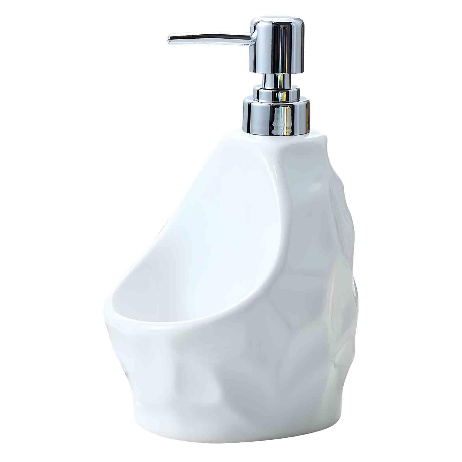 Dowbom Soap Dispenser with Pump, Soap Holder and Refillable Lotion Dispenser for Bathroom, Ceramic Shampoo Dispenser (White,23oz)