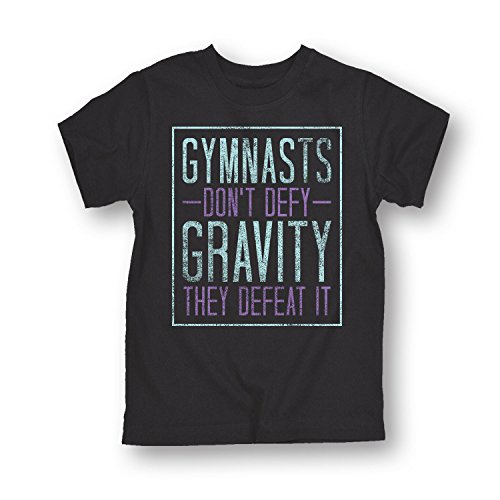Instant Message - Gymnasts Don't Defy Gravity They Defeat It - Youth Short Sleeve Graphic T-Shirt