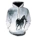 Produktbild HNZQC Kapuzenpullover Unisex Personalisierte 3D Gedruckt Hores Hoodie Pullover Langarm-Sweatshirt für Männer Frauen Jungen Mädchen mit Großen Taschen S-5Xl-Horse8_XXL