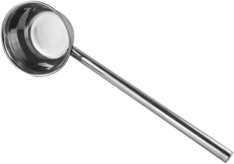 Uonlytech Thickened Stainless Steel Water Scoop with Long Handle, Medium Size Household Soup Ladle for Kitchen and Bath Use, Sturdy Cooking Utensil, 1pcs