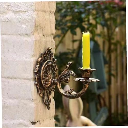 Candelabro de pared de hierro fundido aristocrático para vela elegante 6