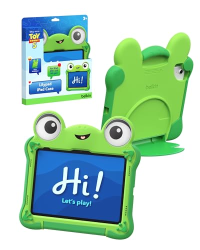 Belkin Disney Pixar Toy Story 5 Lilypad Inspired iPad A16 Case Kids (11th Generation 2025 11 / 10th Generation 2022 10.9) Shockproof Protective Cover with Handle & Kickstand Durable Non-Toxic