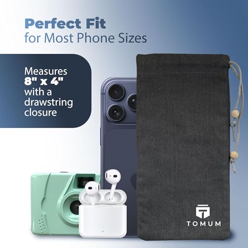 Image of TOMUM EMF Shield Sleeve for Cell Phone - EMF Protection Smartphone Pouch - Anti EMP Bag - Signal Blocking Case for Radiation EMF EMP 5G RFID (Black, 2 Pack)