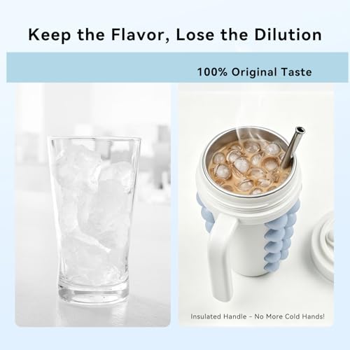 Vaso con moldes para hielo y asa, silicona e inoxidable miniatura 4