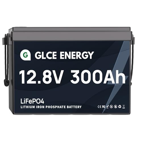 Glce Energy Batería De Litio Lifepo4 De 12 V 300 Ah, Tamaño Pequeño, 250 A Bms, Celdas De Fosfato De Litio De Clase A, 3840 Wh Batería De Litio Para Caravanas, Barcos, Sistemas Solares Y Más