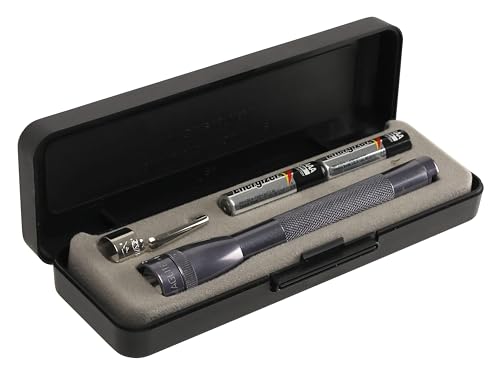 Maglite Mini Incandescent 2-Cell AAA Flashlight in Presentation Box, Gray