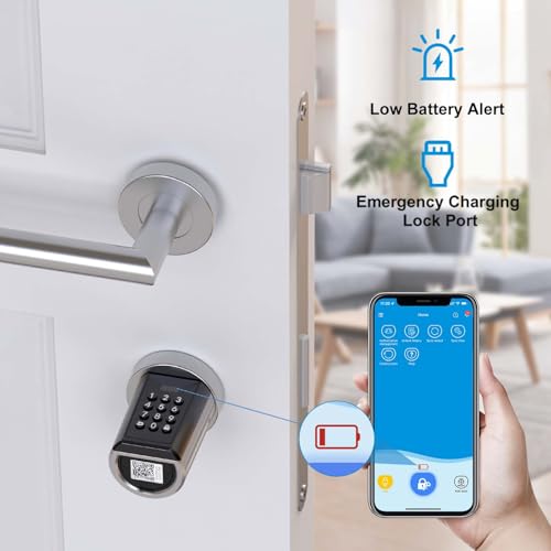 WELOCK PBL41 WiFi Smart Lock,Keyless Entry Door Lock with Auto Locking,Bluetooth App and Electronic Password,Easy Installation for 50-100mm Doors-Zinc Alloy - Image 6