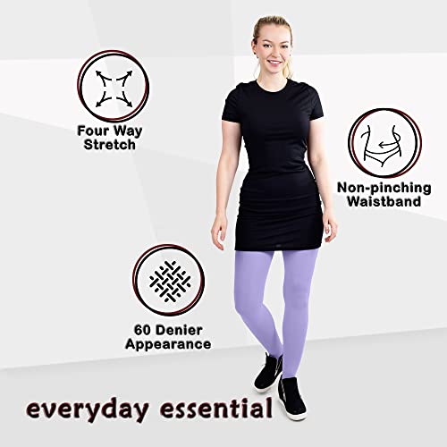 Image of Silky Toes Women's 60D Soft Opaque Tights 1-2 Pairs -Black White And Colored Stockings for Women