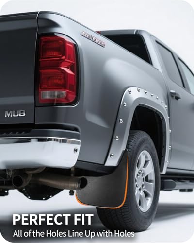 Image of Heavy Duty Mud Flaps for Trucks - 4PC No-Drill Splash Guards Compatible with 2014-2018 Chevy Silverado 1500 & 2015-2018 Silverado 2500HD /3500HD, Front & Rear Mud Guards