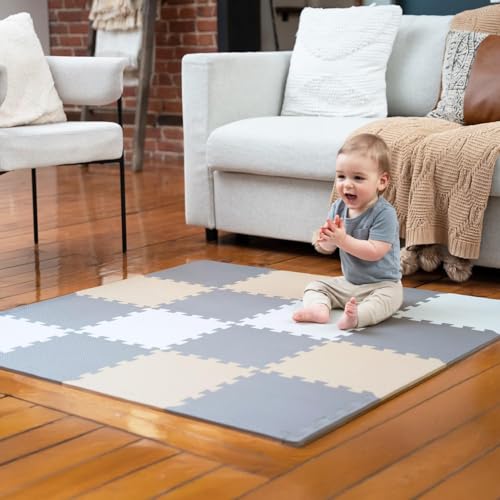 MioTetto Foam Floor Tiles for Kids - Non-Toxic Comfortable Baby P...