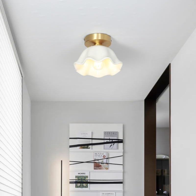 Plafonnier en laiton et céramique, luminaire décoratif haute qualité