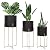 Sinolodo Mid Century Planter with Gold Plant Stand, 3 pcs Modern Planters for Indoor Plants, Metal Floor Planter Set with Foldable Stand(Pack of 3)
