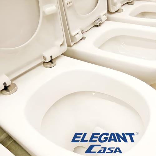 Image of Elegant Casa Western Toilet Soft Close Seat Cover QQ Hinges Quick Release Repairing Kit Spare Part Accessories With Screws, Nuts, Washers Clamp White Color 1 Pair Set Hinge 55 Mm, 10L x 5W CM)-1 Pair