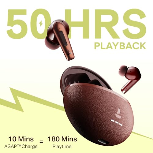 Image of Boat Airdopes Prime 512 (2026 Launch) Volume Swipe Control, 4Mics AI-ENx, 50H Battery, Multi Connect, App Support, BT v6.1, Bluetooth Earbuds, TWS Ear Buds Wireless Earphones with mic(Earth Brown)